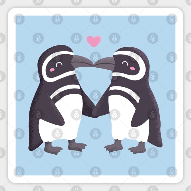 Kissing Penguins Couple Magnet by rustydoodle